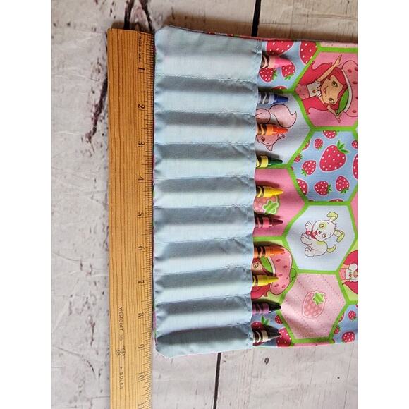 strawberry shortcake Crayon Holder Coloring Tote Bag Handmade kids travel bag - Picture 4 of 9